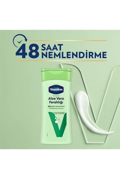 Vaseline Vücut Losyonu Aloe Vera Ferahlığı Kuru Ciltler Için 200 ml X2 - Resim 3