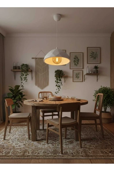 PAMUK'S DESİGN Modern Mozaik Desen Özel Beton Görünümlü Doku Rustik İç Desenli Sarkıt Avize - Resim 3