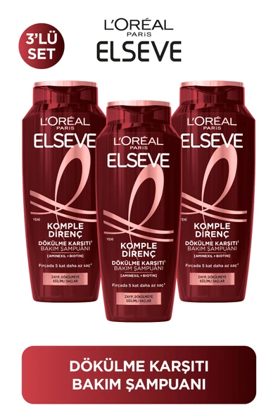 ELSEVE 3'lü L'Oréal Paris Elseve Komple Direnç Dökülme Karşıtı Bakım Şampuanı 400 ml ürün görseli