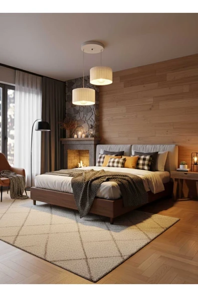 PAMUK'S DESİGN Lüks Beyaz Renk 2'li Modern Dekoratif Salon, Oturma Odası ve Mutfak Sarkıt Avize (Lamba Hediyedir) - Resim 6