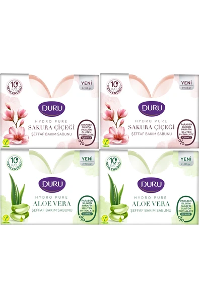 Duru Hydro Pure Aloevera 270 gr 2 Adet Hydro Pure Aloevera Sakura 2 Adet ürün görseli