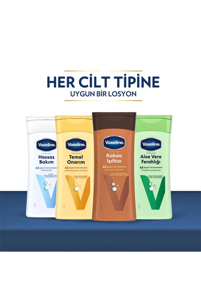Vaseline Vücut Losyonu Aloe Vera Ferahlığı Kuru Ciltler Için 200 ml X2 - Resim 8