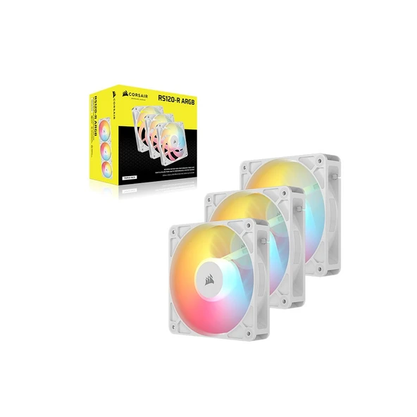 CORSAIR RS Serisi RS120 Reverse ARGB Beyaz 120MM PWM 3'lü Fan Kiti-CO-9050197-WW - Resim 2