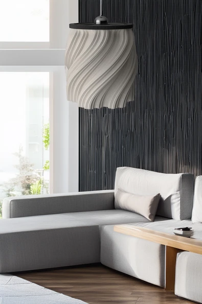 PAMUK'S DESİGN Modern Sarkıt Tekli Avize Krema Serisi ( 23x27 cm )Salon Mutfak Oturma Odası Cafe Bar - Resim 3