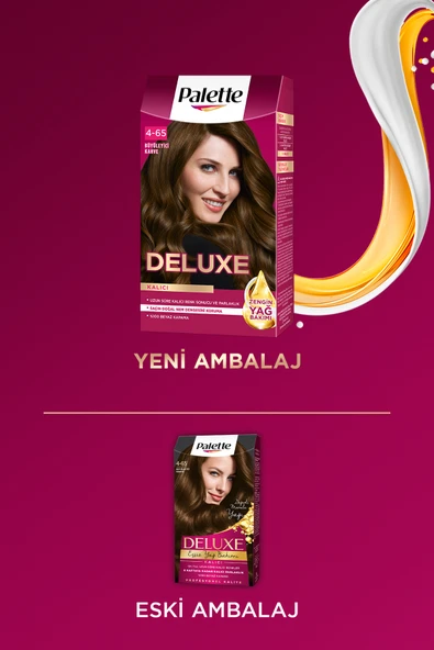 Palette Deluxe 4-65 Büyüleyici Kahve Zengin Yağ Bakımı Kit Saç Boyası Bakım Maskesi - Resim 7