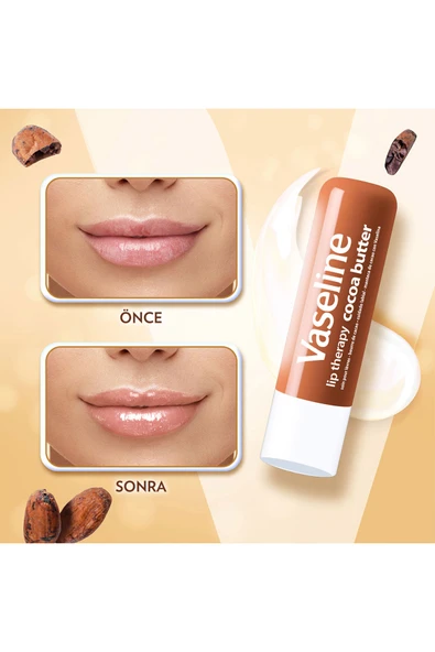 Vaseline Lip Therapy Dudak Bakım Kremi Cocoa Butter 4.8 gr - Resim 6