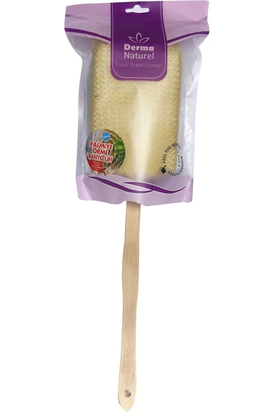 Derma Naturel Palmiye Örme Sopalı Banyo Sırt Lifi (8*24CM) MS-09 (2 Li Set) - Resim 2