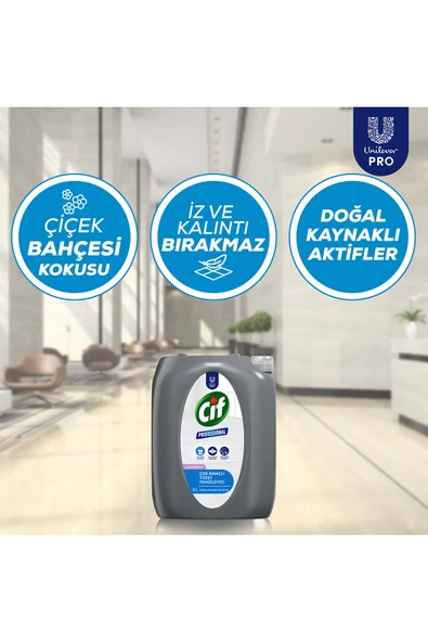 Cif Profesyonel Çok Amaçlı Yüzey Temizleyici Çiçek Bahçesi 5 L X2 - Resim 3