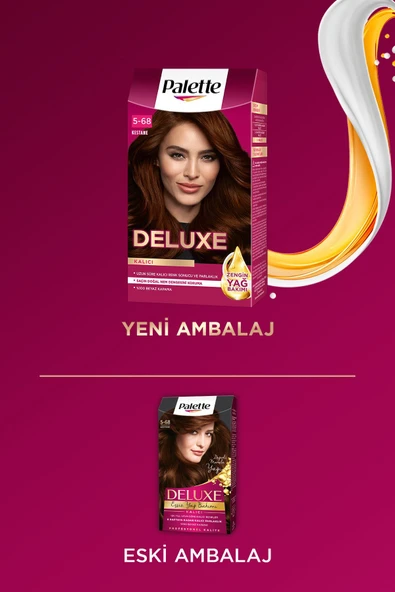 Palette Deluxe Saç Boyası Yoğun Renkler 5-68 Kestane - Resim 7