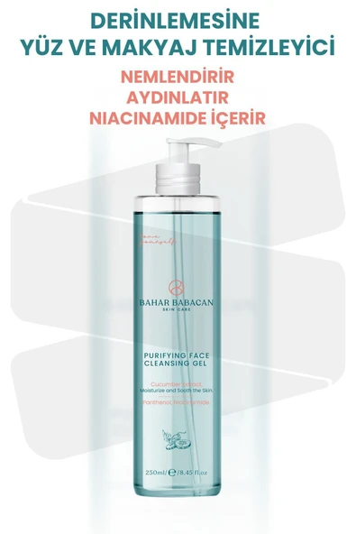 Bahar Babacan Niacinamide Ve Salatalık Özlü Arındırıcı Yüz Temizleme Ve Yüz Yıkama Jeli 250ml - Resim 2