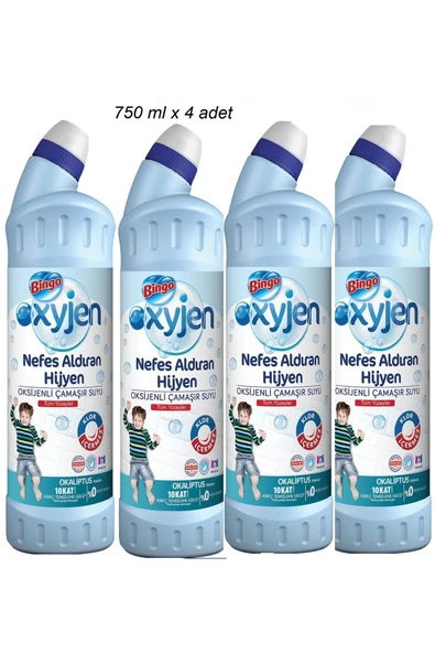 Bingo Oksijenli Çamaşır Suyu Okaliptüs 750 ml x 4 adet ürün görseli