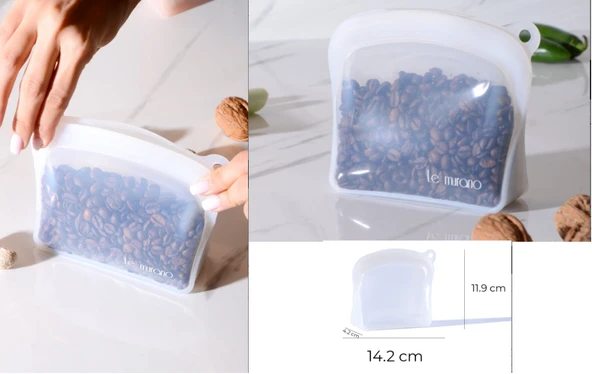 Le Murano Sheer Ayakta Durabilen Kilitli Saklama Çantası 300 Ml Lm0003/24 - Resim 4