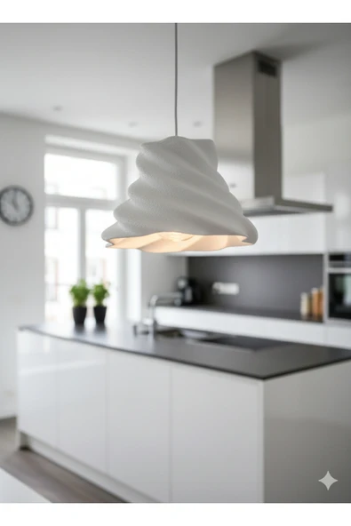 PAMUK'S DESİGN Modern Stroom Beton Dokulu Dekoratif Sarkıt Avize - Resim 3