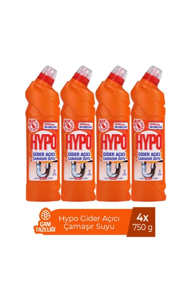 Hypo GİDER AÇICI ÇAMAŞIR SUYU ÇAM TAZELİĞİ 750 GR x 4 ADET - Resim 2