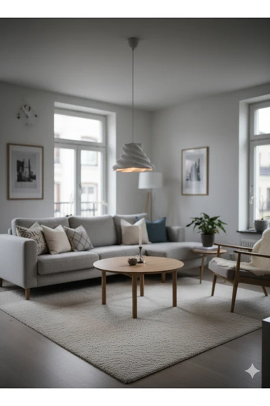 PAMUK'S DESİGN Modern Stroom Beton Dokulu Dekoratif Sarkıt Avize - Resim 7