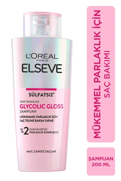 ELSEVE Glycolic Gloss Mükemmel Parlaklık için Bakım Yapan Şampuan 200ml 2'li Set - Resim 2