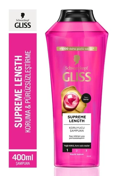 Gliss Supreme Length Şampuan 400 ml x 2 Adet + Saç Kremi 360 ml - Resim 2