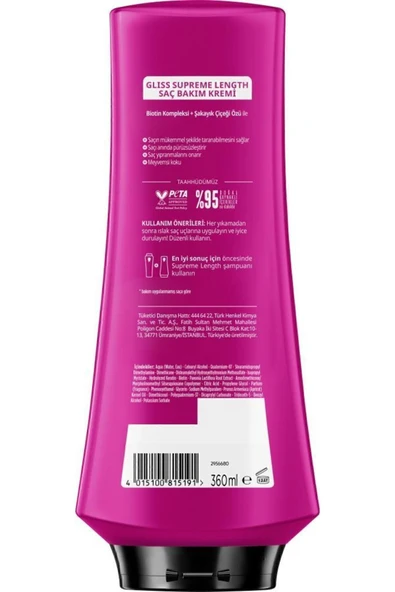 Gliss Supreme Length Şampuan 400 ml x 2 Adet + Saç Kremi 360 ml - Resim 7