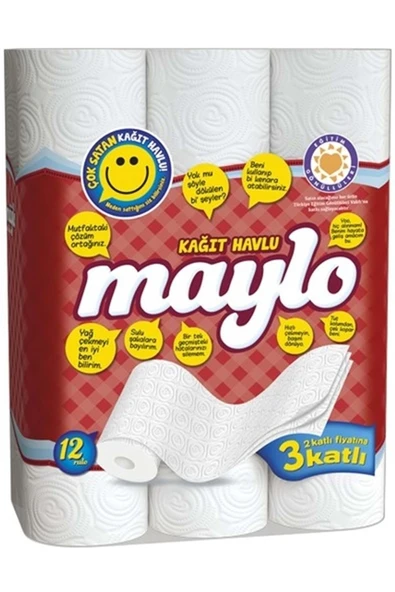 Maylo Süper Kağıt Havlu 3 Katlı 48 Li Set (4PK*12) - Resim 2