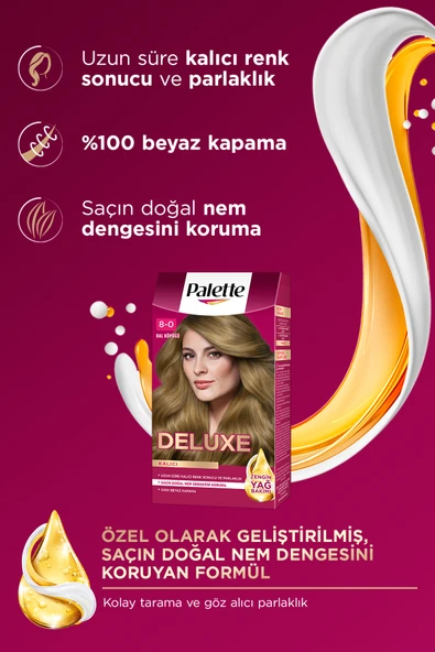 Palette Deluxe 8-0 Bal Köpüğü  Zengin Yağ Bakımı Kit Saç Boyası Bakım Maskesi - Resim 3