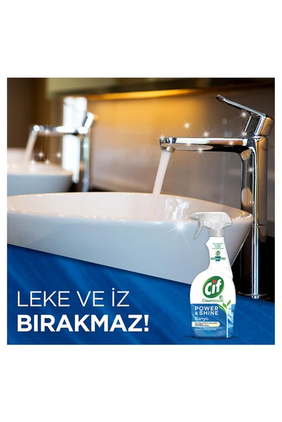 Cif Sprey Temizleyici Power Shine Banyo 750ml 1adet Sprey Power Shine Mutfak 750ml 1adet - Resim 8