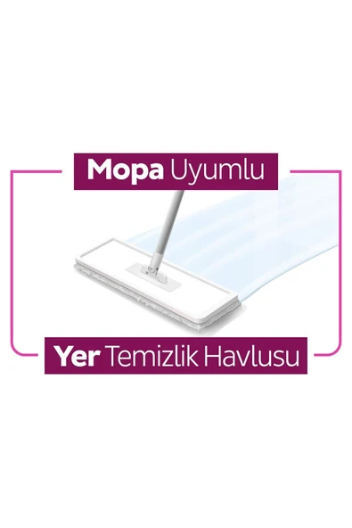 Sleepy Easy Clean Lilyum Buketi Mopa Uyumlu Yer Temizlik Havlusu&Mendili 20 Yaprak - Resim 6