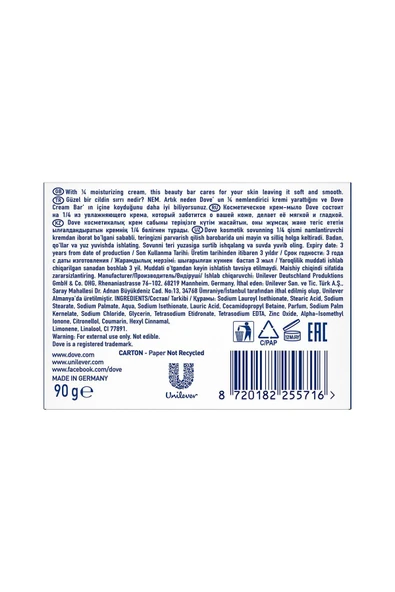 Dove Cream Bar 90gr Original x8 Adet - Resim 8
