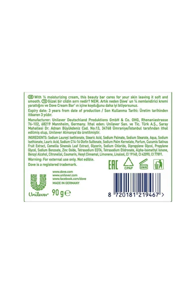 Dove Cream Bar Güzellik Sabunu Fresh Touch 100 Gr. X 8 Adet - Resim 8