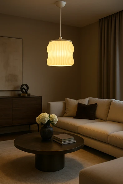 PAMUK'S DESİGN Dekoratif Avize Ice Serisi Ev Ofis Veranda Mutfak Çap 20 Cm ( Büyük Boy ) - Resim 4