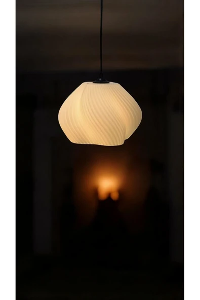 PAMUK'S DESİGN Vintage Dekoratif Bohem Vegan 3d Sarkıt Tekli Avize Oturma Odası Salon Mutfak - Resim 4