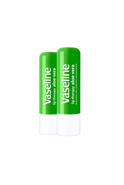 Vaseline Lip Therapy Dudak Bakım Kremi Aloe Vera 4.8 gr X2 - Resim 2