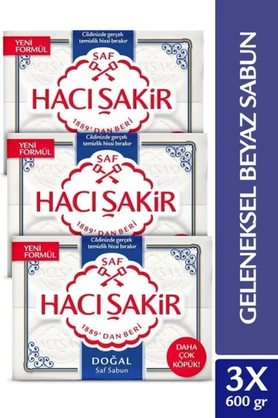 Hacı Şakir Doğal Geleneksel Saf Beyaz Sabun 4x150 gr X3 Adet ürün görseli