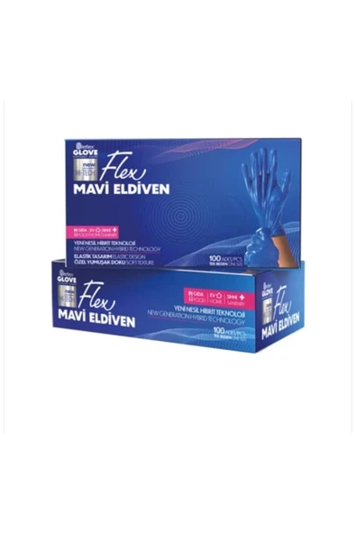 Flex Mavi Eldiven 100 Adet M Beden ürün görseli
