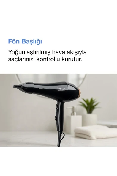 Fakir Noble Ac Motor Saç Kurutma Makinesi - Siyah - Resim 4