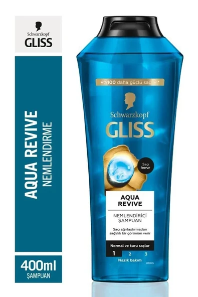 Gliss Aqua Revive  Yeniden Yapılandırıcı Şampuan 400 ml X 3 Adet - Resim 2