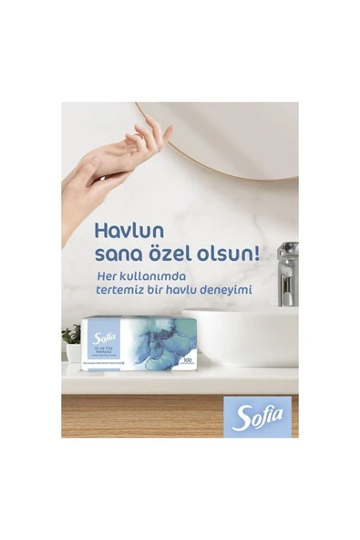 Sofia El ve Yüz Havlusu 100 Adet - Resim 3