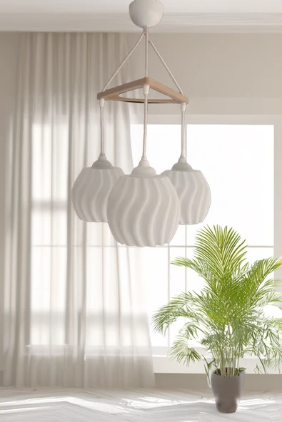 PAMUK'S DESİGN Modern Sarkıt Üçlü Bohem Avize ( 23x27 cm ) Bubble Serisi Salon Mutfak Oturma Odası Cafe Bar ürün görseli