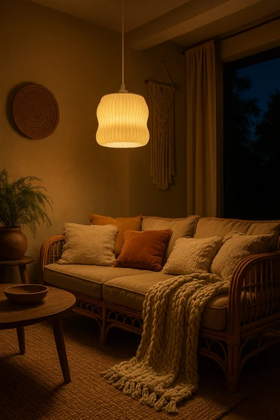 PAMUK'S DESİGN Dekoratif Avize Ice Serisi Ev Ofis Veranda Mutfak Çap 20 Cm ( Büyük Boy ) - Resim 2