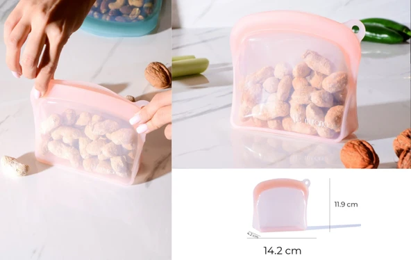 Le Murano Sheer Ayakta Durabilen Kilitli Saklama Çantası 300 Ml Lm0003/24 - Resim 2