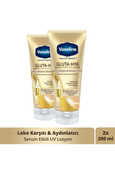 Vaseline Gluta Hya Serum Etkili Uv Vücut Losyonu Leke Karşıtı Ve Aydınlatıcı 200 ml X2 ürün görseli