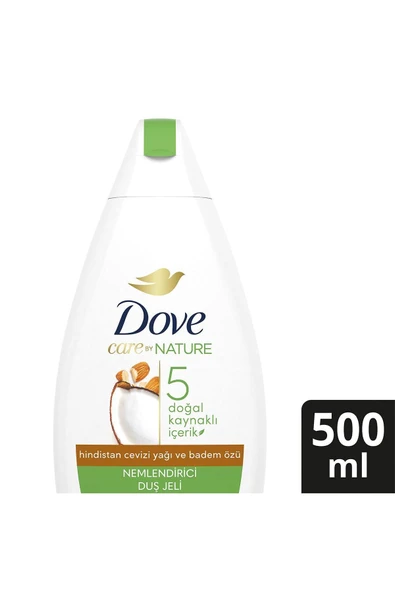 Dove Care By Nature Nemlendirici Duş Jeli Hindistan Cevizi Yağı ve Badem Özü Yenileyici 500 ml ürün görseli