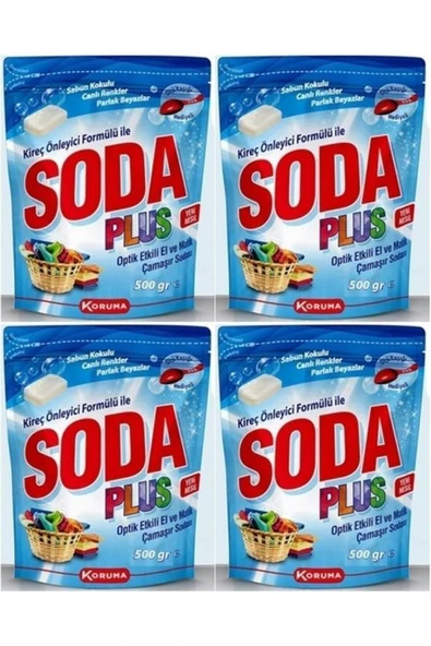 KORUMA Soda Plus Optik Etkili El Ve Matik Çamaşır Sodası 500 Gr 4 Adet ürün görseli