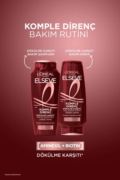 ELSEVE 3'lü L'Oréal Paris Elseve Komple Direnç Dökülme Karşıtı Bakım Şampuanı 400 ml - Resim 6