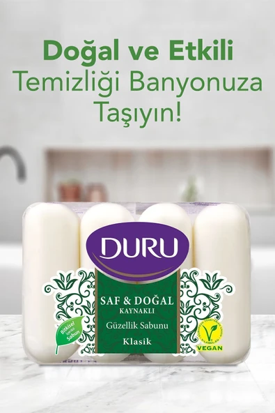 Duru Saf & Doğal Kaynaklı Klasik 16 Adet Güzellik Sabunu 4x280gr - Resim 3