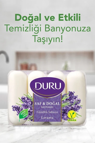Duru Saf & Doğal Kaynaklı Lavanta 16 Adet Güzellik Sabunu 4x280gr - Resim 3