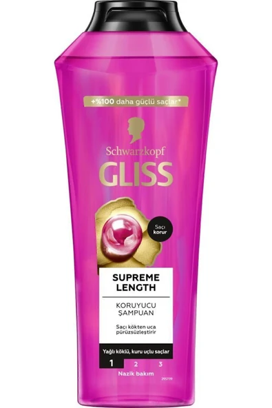 Gliss Supreme Length Şampuan 400 ml x 2 Adet + Saç Kremi 360 ml - Resim 3