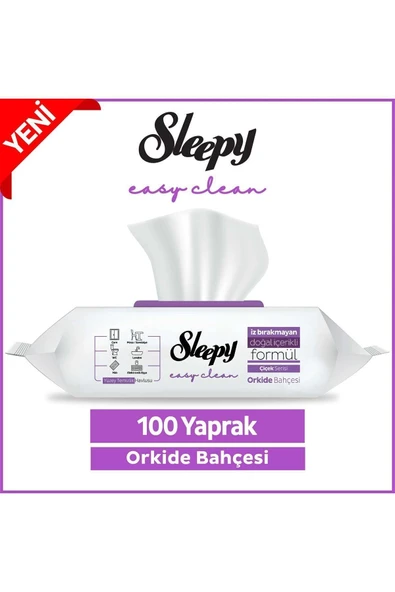 Sleepy Easy Clean Orkide Bahçesi Yüzey Temizlik Havlusu&Mendili 100 Yaprak ürün görseli
