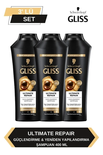 Gliss Ultimate Repair Şampuan 400ml x 3'lü Set ürün görseli