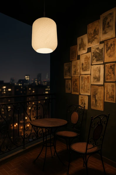 PAMUK'S DESİGN Dekoratif Avize Spiral Serisi Ev Ofis Veranda Mutfak Çap 20 Cm - Resim 2