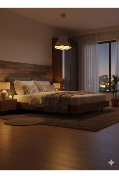 PAMUK'S DESİGN Modern Stroom Beton Dokulu Dekoratif Sarkıt Avize - Resim 6